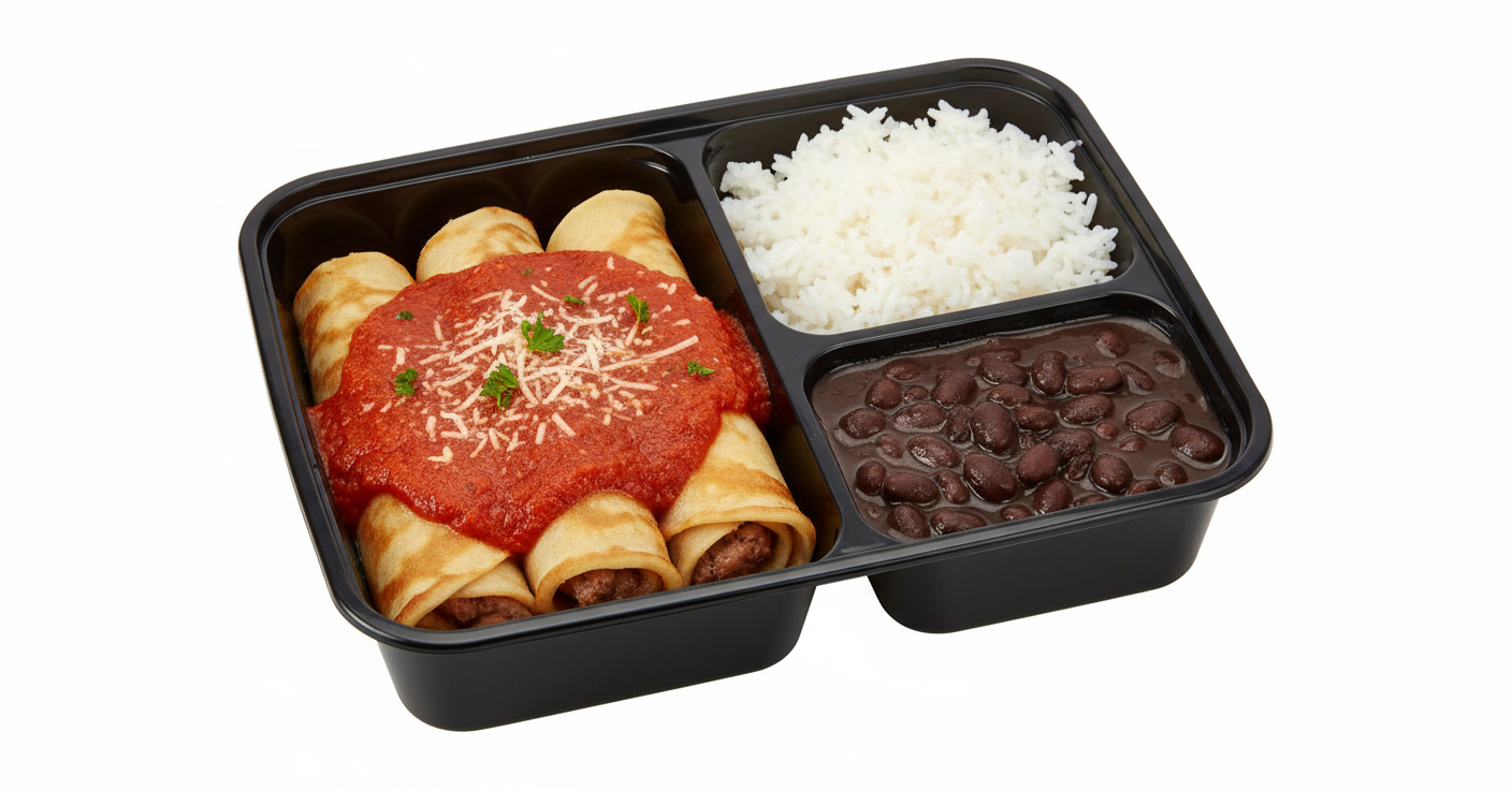 Arroz, Feijão com Panqueca de Carne ao Pomodoro 450g