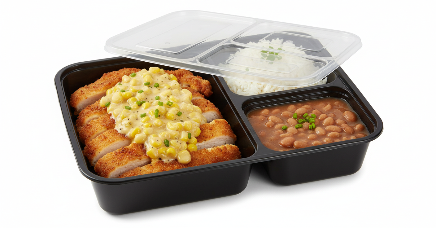 Arroz, Feijão com Filé de Frango à Milanesa com Creme de Milho 450g