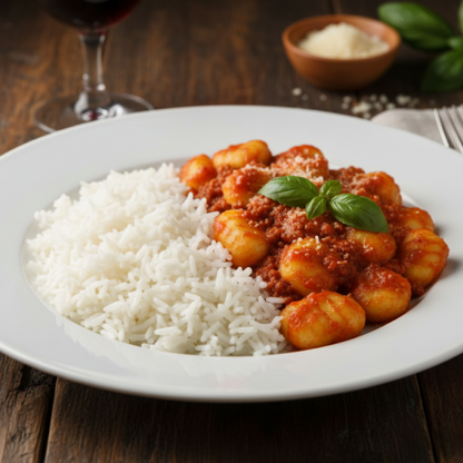 Nhoque à Bolonhesa Com Arroz Branco 450g