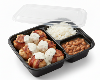 Arroz, Feijão com Medalhão de Frango ao Molho Branco 450g