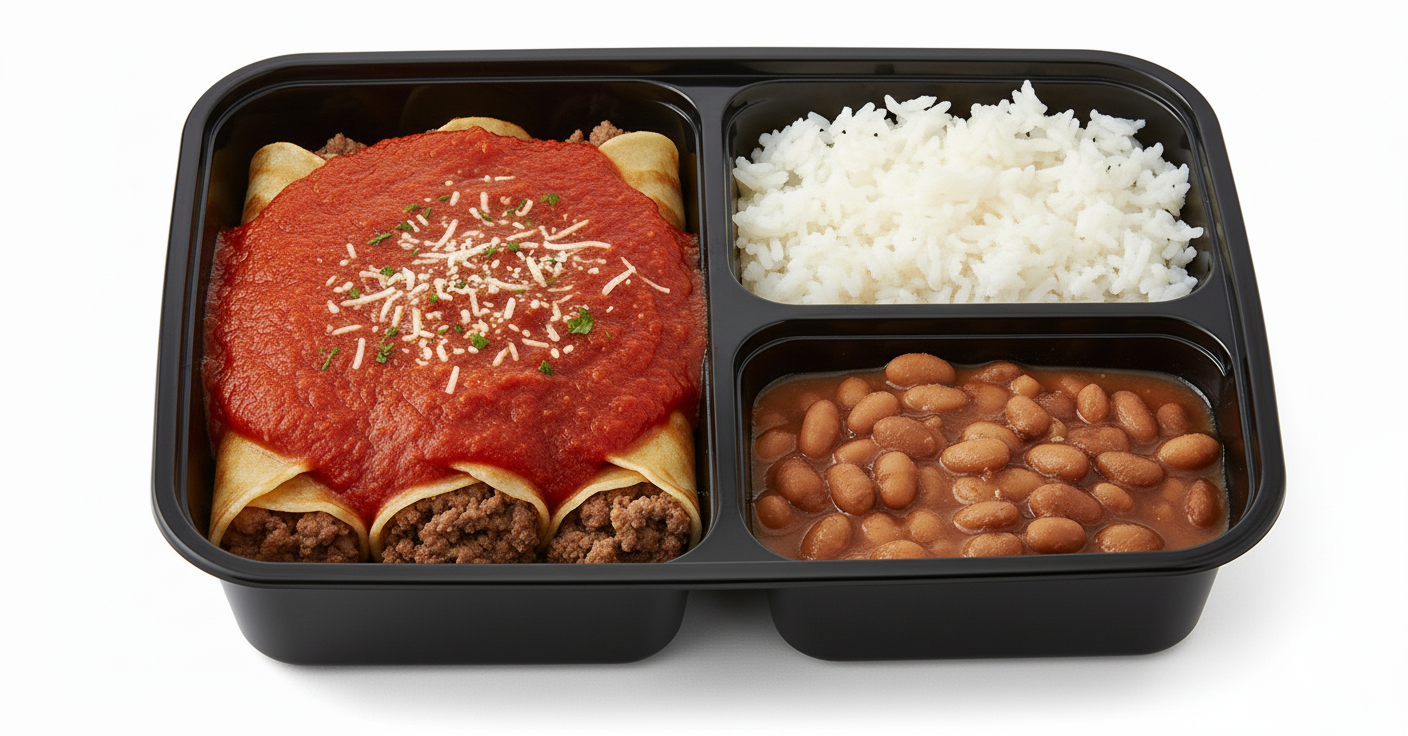 Arroz, Feijão com Panqueca de Carne ao Pomodoro 450g