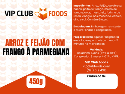 Arroz, Feijão com Frango à Parmegiana 450g