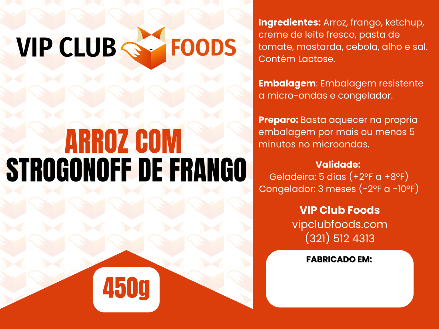 Arroz com Strogonoff de Frango 450g